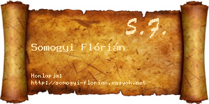 Somogyi Flórián névjegykártya